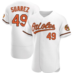 Men's Albert Suarez Baltimore Orioles Authentic White Home Jersey