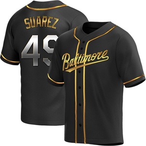 Men's Albert Suarez Baltimore Orioles Replica Black Golden Alternate Jersey