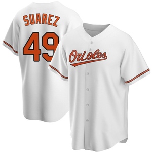 Men's Albert Suarez Baltimore Orioles Replica White Home Jersey