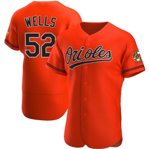 Men's Alexander Wells Baltimore Orioles Authentic Orange Alternate Jersey