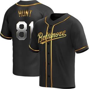 Men's Blake Hunt Baltimore Orioles Replica Black Golden Alternate Jersey