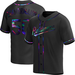 Men's Bruce Zimmermann Baltimore Orioles Replica Black Holographic Alternate Jersey