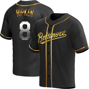 Men's Cal Ripken Baltimore Orioles Replica Black Golden Alternate Jersey