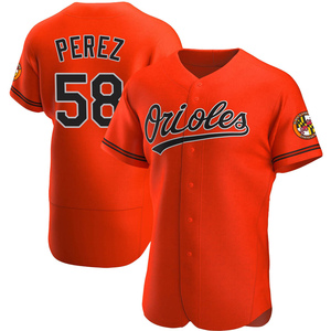 Men's Cionel Perez Baltimore Orioles Authentic Orange Alternate Jersey