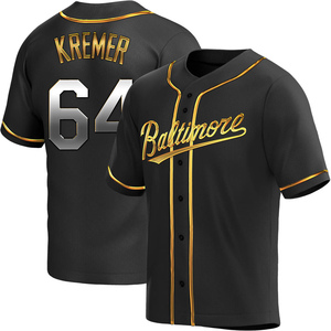 Men's Dean Kremer Baltimore Orioles Replica Black Golden Alternate Jersey