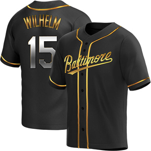 Men's Hoyt Wilhelm Baltimore Orioles Replica Black Golden Alternate Jersey