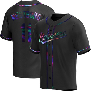 Men's Jordan Westburg Baltimore Orioles Replica Black Holographic Alternate Jersey