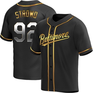 Men's Kade Strowd Baltimore Orioles Replica Black Golden Alternate Jersey