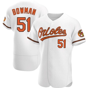 Men's Matt Bowman Baltimore Orioles Authentic White Home Jersey