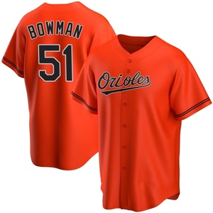 Men's Matt Bowman Baltimore Orioles Replica Orange Alternate Jersey