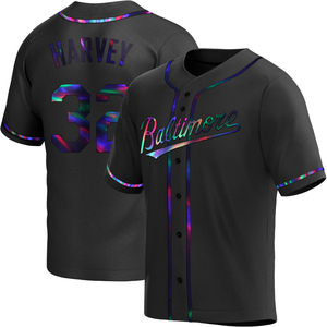 Men's Matt Harvey Baltimore Orioles Replica Black Holographic Alternate Jersey