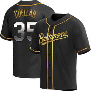 Men's Mike Cuellar Baltimore Orioles Replica Black Golden Alternate Jersey