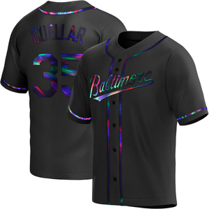 Men's Mike Cuellar Baltimore Orioles Replica Black Holographic Alternate Jersey