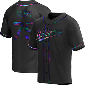 Men's Nick Vespi Baltimore Orioles Replica Black Holographic Alternate Jersey