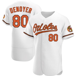 Men's Noah Denoyer Baltimore Orioles Authentic White Home Jersey