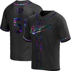 Men's Paul Fry Baltimore Orioles Replica Black Holographic Alternate Jersey