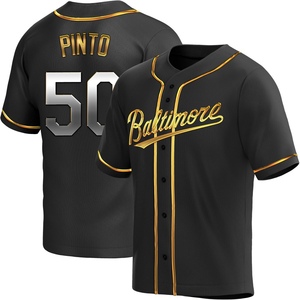 Men's Rene Pinto Baltimore Orioles Replica Black Golden Alternate Jersey