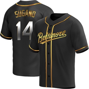 Men's Tomoyuki Sugano Baltimore Orioles Replica Black Golden Alternate Jersey