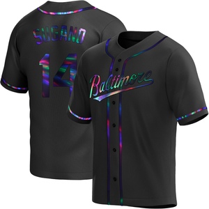 Men's Tomoyuki Sugano Baltimore Orioles Replica Black Holographic Alternate Jersey