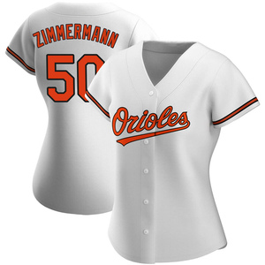 Women's Bruce Zimmermann Baltimore Orioles Authentic White Home Jersey