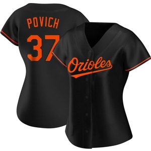 Women's Cade Povich Baltimore Orioles Authentic Black Alternate Jersey