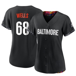 Women's Tyler Wells Baltimore Orioles Authentic Black 2023 City Connect Jersey